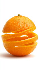 Half Peeled Orange with Spiral Peel