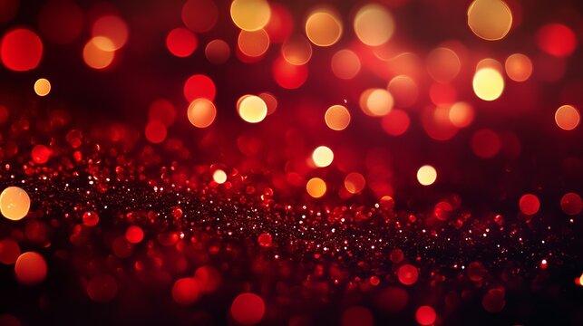 Vibrant red bokeh lights create a mesmerizing, celebratory atmosphere perfect for festive occasions and dynamic designs.