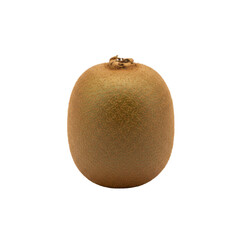Fototapeta premium Close-up of a Whole Kiwi Fruit Exhibiting its Fuzzy Skin and Unique Shape on a Plain Backdrop
