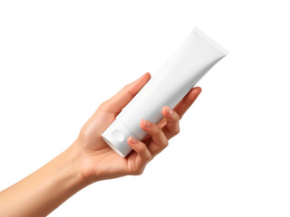 female hand holding product cosmetic