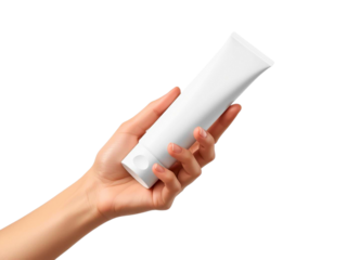 female hand holding product cosmetic