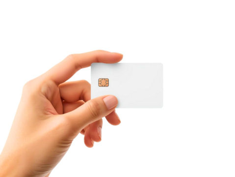 hand holding blank credit card