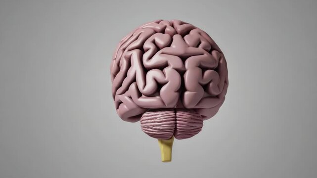 Anatomically accurate human brain model cerebral cortex, hippocampus, amygdala and other neurological structures.