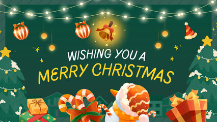 Presentation Merry Christmas vector illustration 