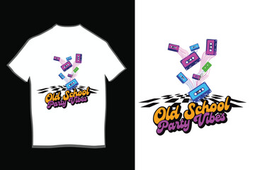 Retro Cassette Tape Old School T-Shirt Vector