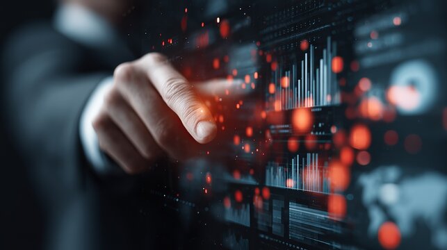 Dynamic data analysis with interactive touchscreen interface for modern business intelligence and digital transformation insights