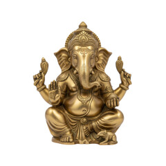 Elegant Brass Ganesha Statue, Symbol of Wisdom and Prosperity Art
