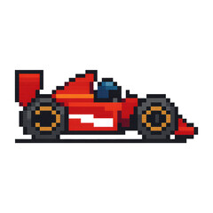 Naklejka premium PNG Retro pixel art racecar illustration.