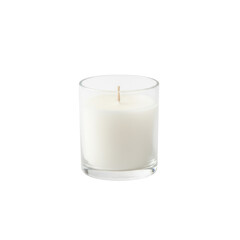 Elegant minimalist candle in glass jar against black background offering serene ambiance