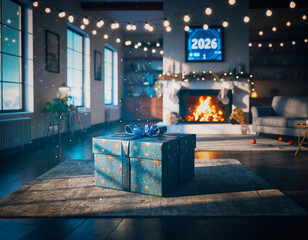 fireplace with christmas decorations