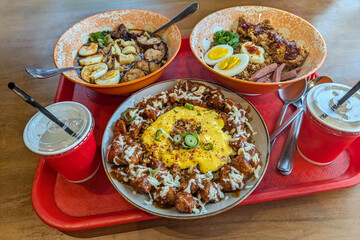 Korean Fried Chicken and Cheesy Rice Bowl Meal