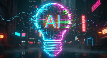 neon light bulb with neon pattern on it