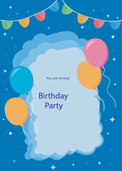 Colorful Balloon Birthday Party Invitation