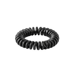 Obraz premium Minimalist depiction of a black spiral hair tie against a plain backdrop