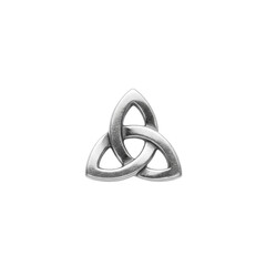 Obraz premium Silver Celtic Knot Symbol on Black Background Representing Irish Heritage and Spirituality
