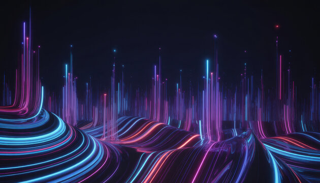 ig data technology Data science analysing artificial intelligence generative AI deep learning machine learning algorithm Neural flow network analytics innovation abstract futuristic. 3d rendering