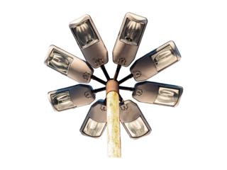 Group of old city street lamps without background. Street lighting of the night city. Electric lighting devices. Insulator without background. Image to paste into template. Image for mockup in png.