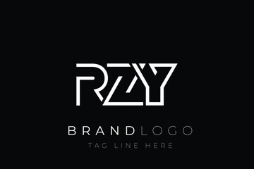 RZY abstract letter logo design. Modern Business Logo Design With Abstract Typography and Contemporary Style