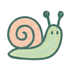 PNG Cute pastel snail illustration