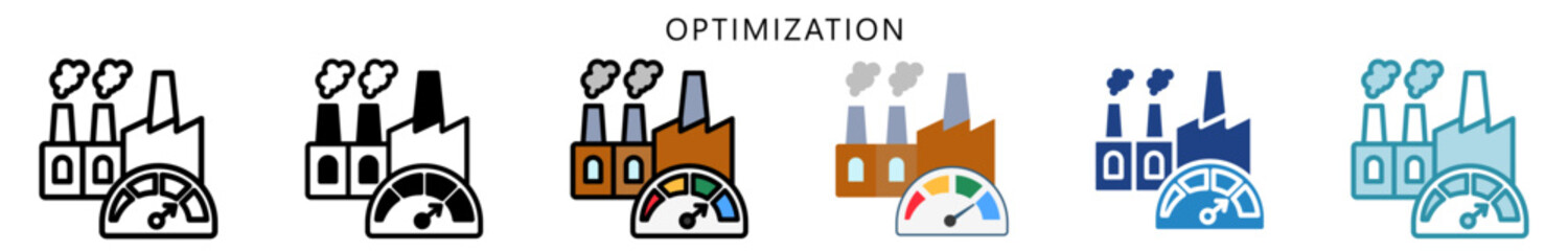 Optimization Icon, Multi Style, Flat, Line, Glyph, Lineal, Dual Tone. Use For Modern Concept, Ui, Ux Web And App Development.