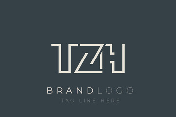 Fototapeta premium TZH abstract letter logo design. Modern Business Logo Design With Abstract Typography and Contemporary Style