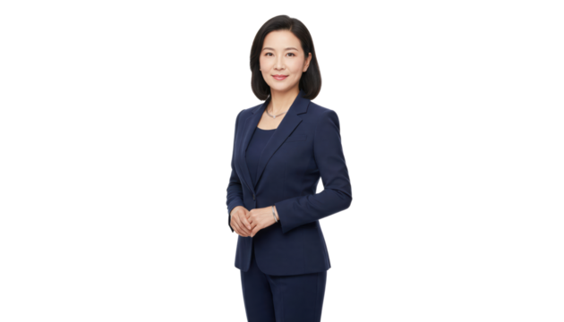 Businesswoman in formal suit with professional pose cut out