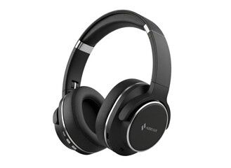 Wireless black headphones with sleek design cut out