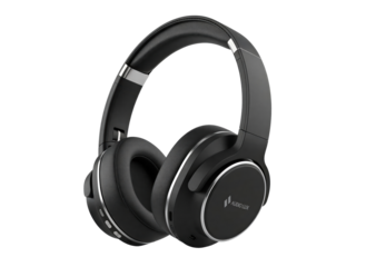 Wireless black headphones with sleek design cut out