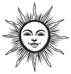 PNG Sun art illustration drawing.