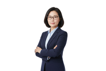 Confident businesswoman in formal attire isolated