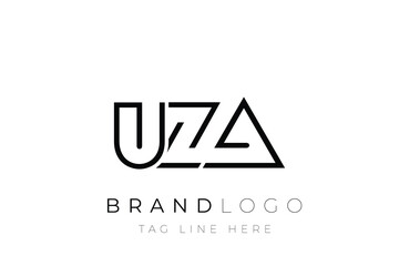 Obraz premium UZA abstract letter logo design. Modern Business Logo Design With Abstract Typography and Contemporary Style