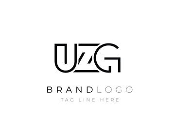 UZG abstract letter logo design. Modern Business Logo Design With Abstract Typography and Contemporary Style