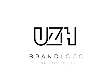 UZH abstract letter logo design. Modern Business Logo Design With Abstract Typography and Contemporary Style