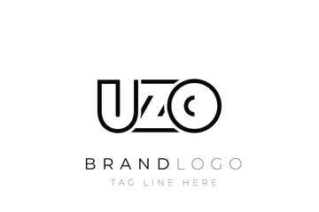 UZO abstract letter logo design. Modern Business Logo Design With Abstract Typography and Contemporary Style