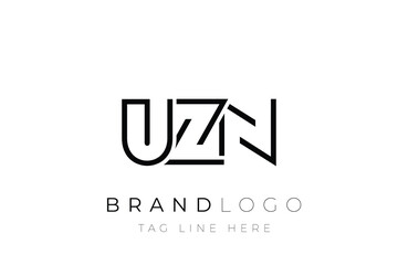 UZN abstract letter logo design. Modern Business Logo Design With Abstract Typography and Contemporary Style