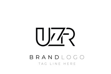 UZR abstract letter logo design. Modern Business Logo Design With Abstract Typography and Contemporary Style