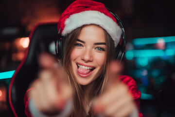 Santa Girl in Red Dress