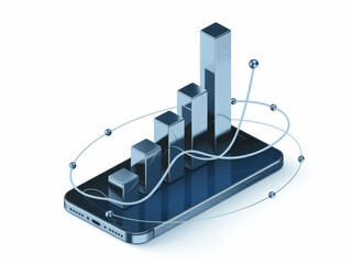 PNG 3D Smartphone Augmented Reality Chart with Transparent Virtual Hologram Technology AR and VR Interface
