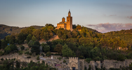 Tsarevets fortress and Patriarchal Cathedral of Holy Ascension of Lord in Veliko Tarnovo city in Bulgaria