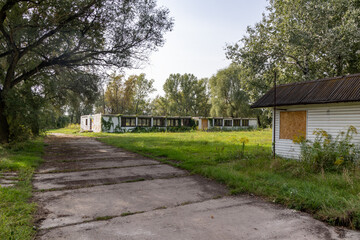Fototapeta premium Abandoned golf club in Wawer district of Warsaw city, capital of Poland