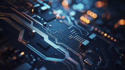 Technology background abstract science big data analysing neural network artificial intelligence futuristic electronic circuit board 3d rendering.