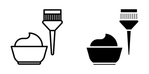  hair coloring tools icon vector