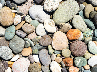 colofrul pebbles on beach of Black Sea in Batumi