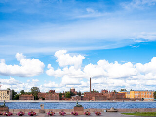 Kresty prison on embankment in St Petersburg city