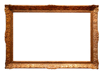 antique long horizontal carved painting frame