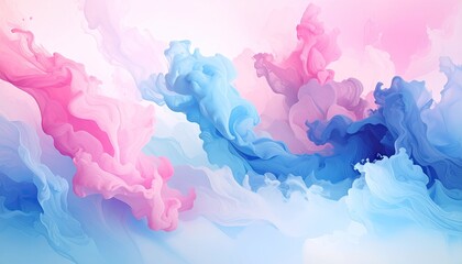 Abstract Swirling Clouds Of Pink Blue And White Colors With Pixelated Texture Delicate Ethereal Artistic Background