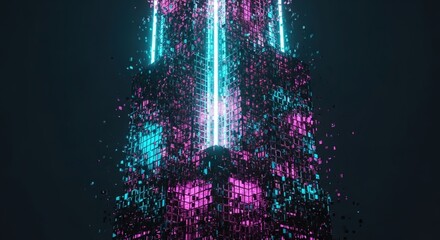 tall building with many lights on it