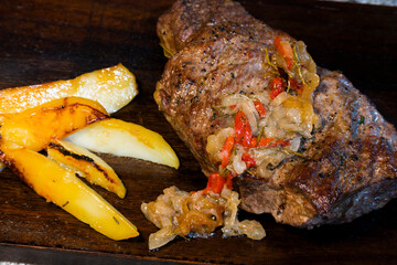 Colita de cuadril con verduras