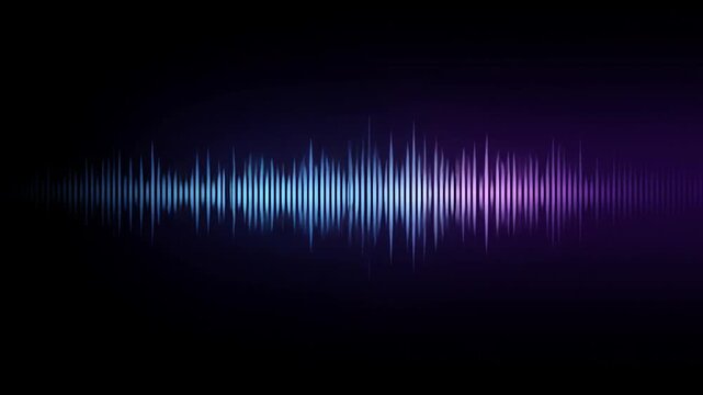 Dynamic audio waveform visualization against a dark background
