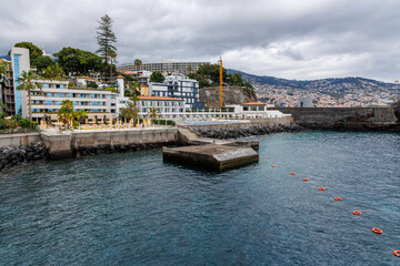 Obraz premium Hotels in Funchal city, capital of Madeira Island, Portugal